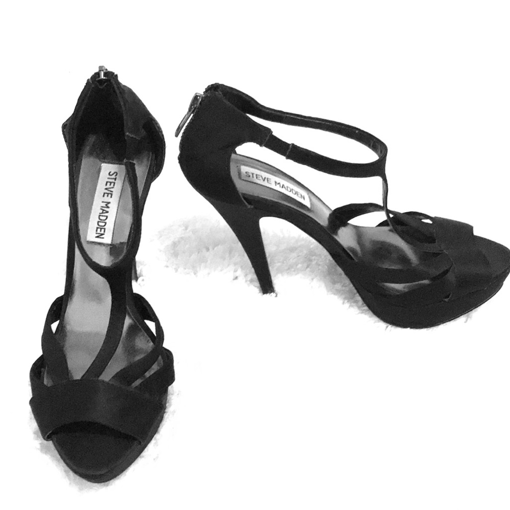 T bar strappy heels. Steve Madden